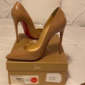 Nude Patent Leather Christian Louboutin So Kate Heels